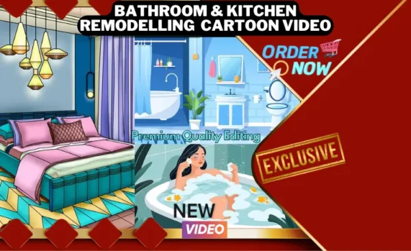 Bathroom & kitchen Remodelling Cartoon 2d video | Construction Service